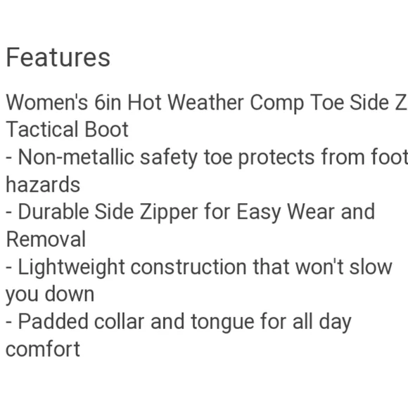 Reebok RB864 Rapid Response Composite Toe Side Zip 6 Black Boot Sz 8.5 - Picture 2 of 13